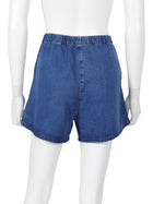 Miu Miu Blue Denim Logo Embroidered Flowing Shorts -  S / 38