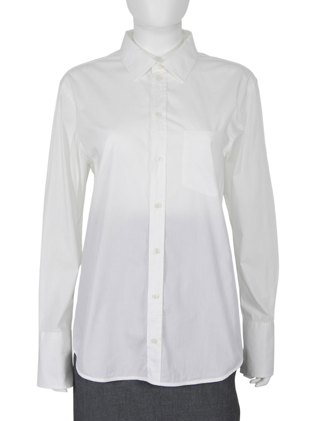 Victoria Beckham White Cotton Button Down Shirt with Strap Across Back - M