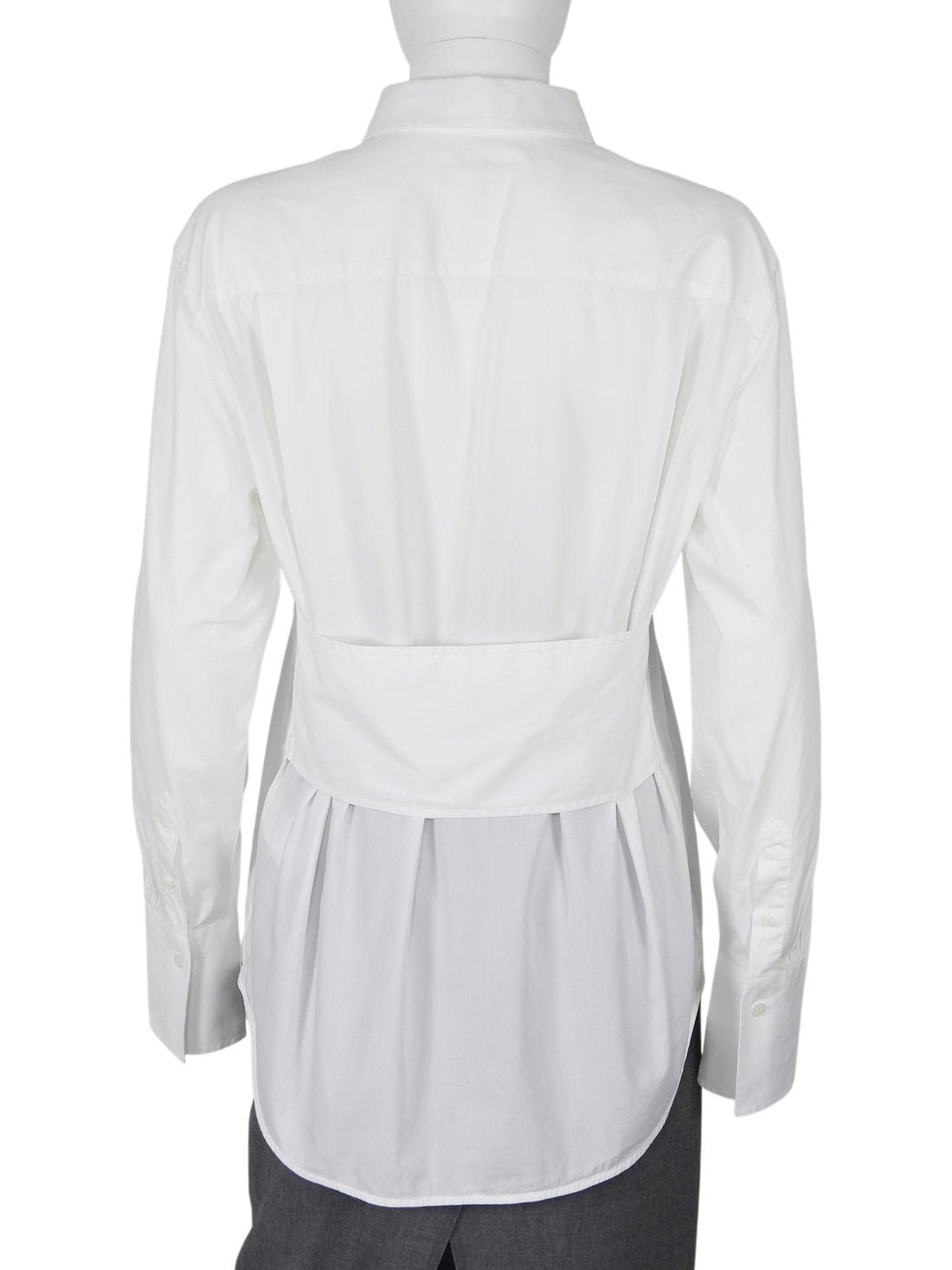 Victoria Beckham White Cotton Button Down Shirt with Strap Across Back - M