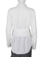 Victoria Beckham White Cotton Button Down Shirt with Strap Across Back - M