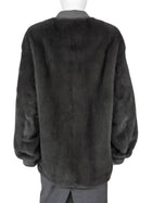 Yves Solomon Grey Dyed Mink Fur and Nylon Bomber Jacket - 36