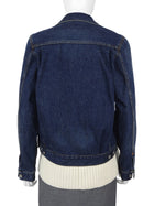 Sacai Blue Ivory Denim and Wool Knit Layered Combo Jacket - JP 1 / S / US 4