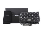Chanel Black Aged Calfskin 2.55 Reissue Wallet on Chain Bag