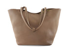 The Row Taupe Grained Leather Park Tote Three
