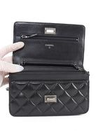 Chanel Black Aged Calfskin 2.55 Reissue Wallet on Chain Bag