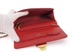 Chanel Red Elegant Stitched CC Wallet on Chain WOC Bag
