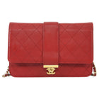 Chanel Red Elegant Stitched CC Wallet on Chain WOC Bag