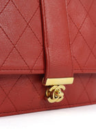 Chanel Red Elegant Stitched CC Wallet on Chain WOC Bag