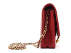 Chanel Red Elegant Stitched CC Wallet on Chain WOC Bag