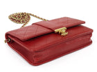 Chanel Red Elegant Stitched CC Wallet on Chain WOC Bag