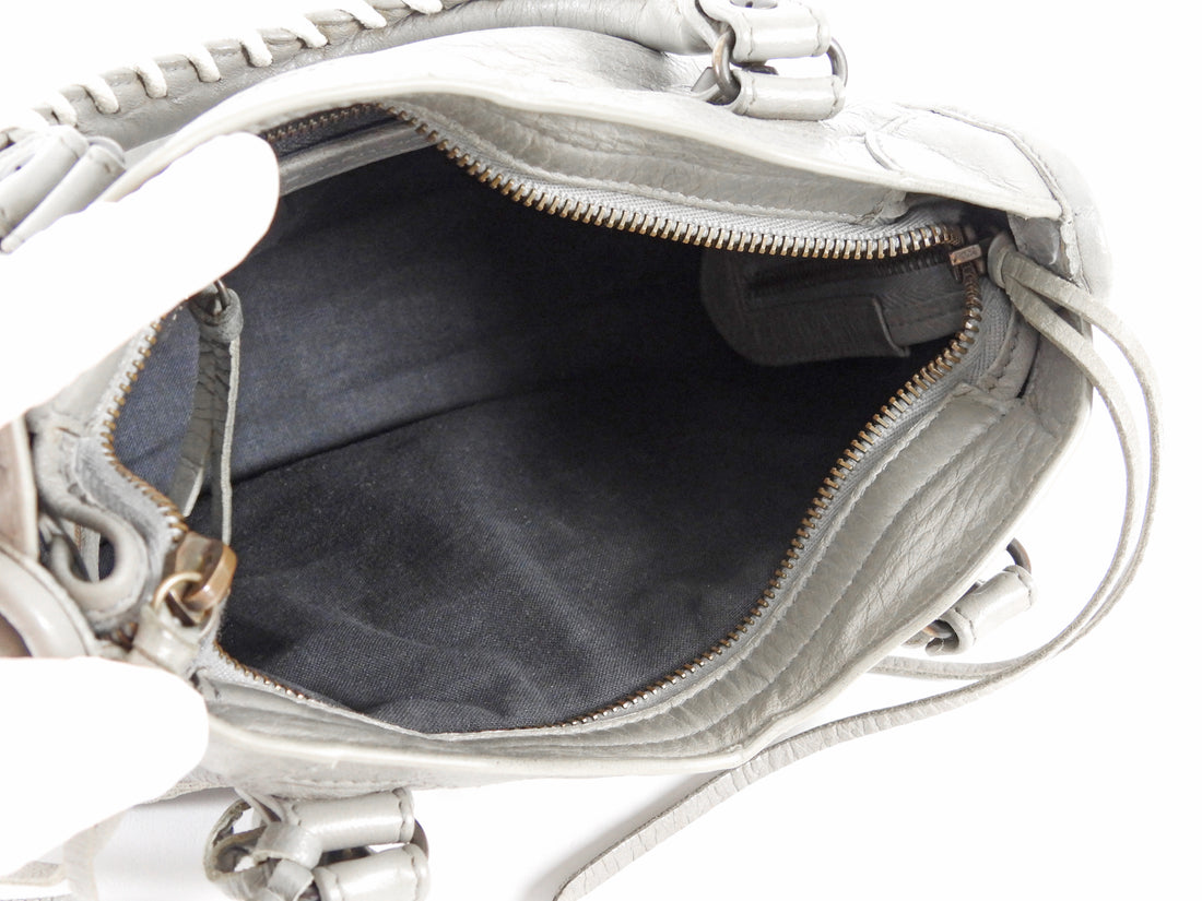 Balenciaga Grey SS2014 Mini Lambskin City Bag Mini