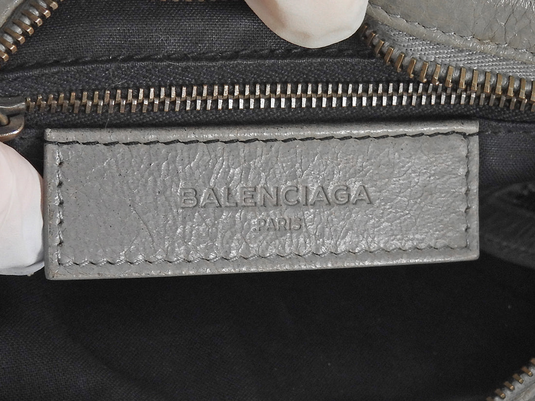 Balenciaga Grey SS2014 Mini Lambskin City Bag Mini