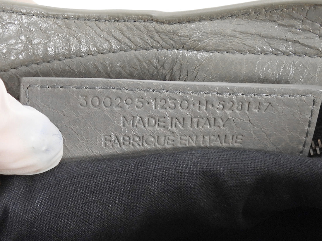 Balenciaga Grey SS2014 Mini Lambskin City Bag Mini