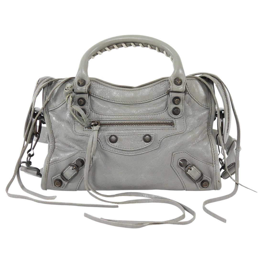 Balenciaga Grey SS2014 Mini Lambskin City Bag Mini