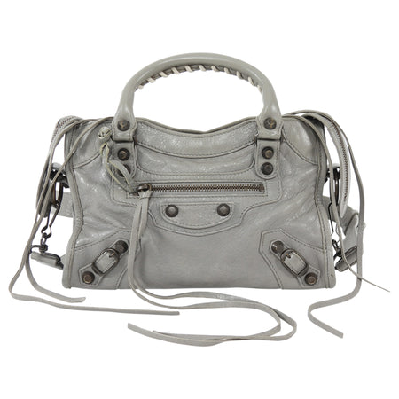 Balenciaga Grey SS2014 Mini Lambskin City Bag Mini