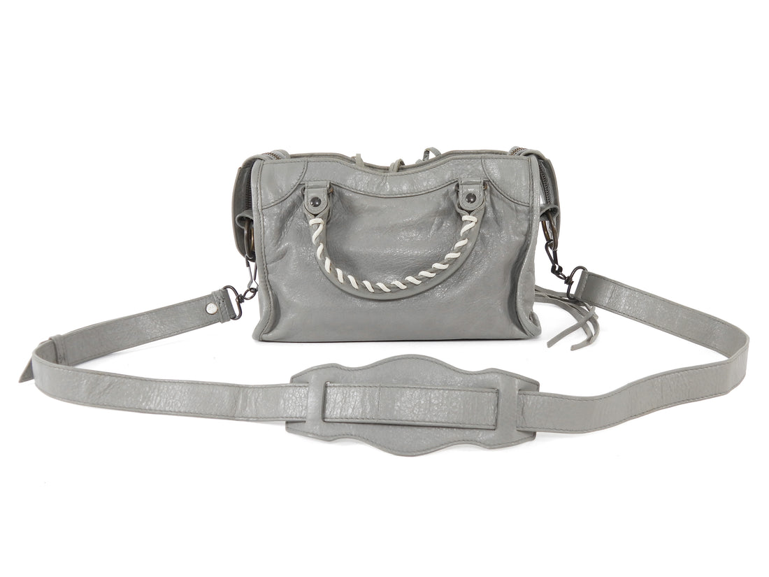 Balenciaga Grey SS2014 Mini Lambskin City Bag Mini