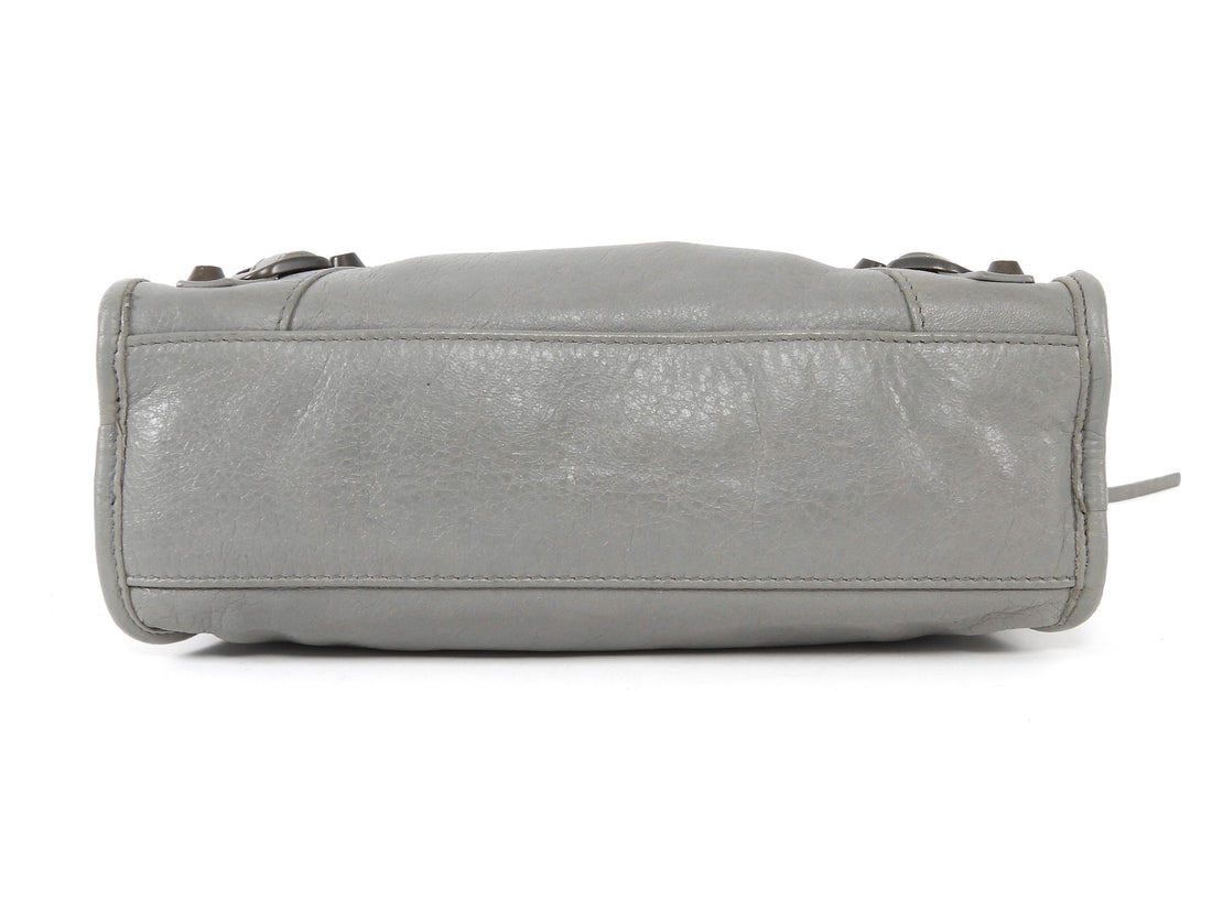 Balenciaga Grey SS2014 Mini Lambskin City Bag Mini