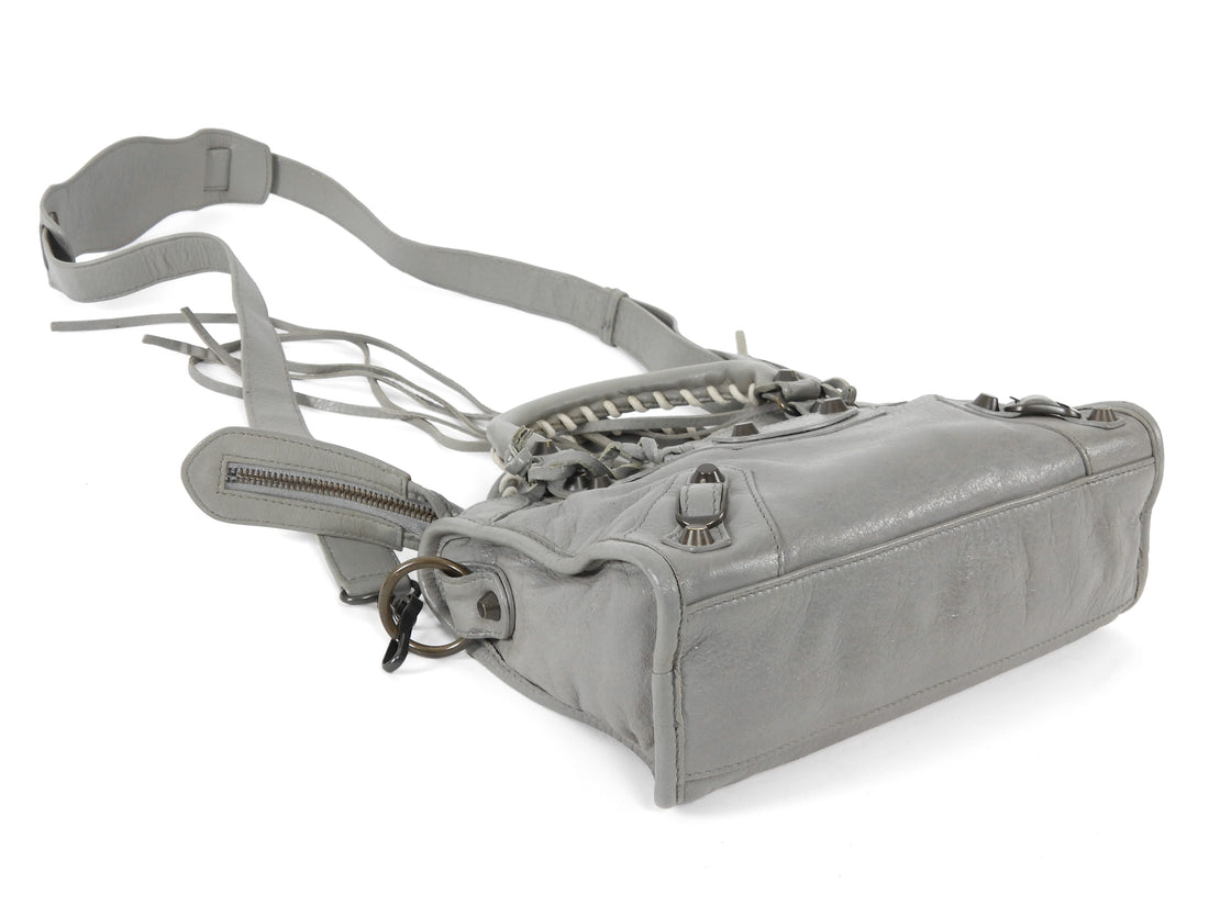 Balenciaga Grey SS2014 Mini Lambskin City Bag Mini