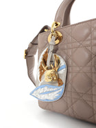 Dior Light Grey Leather Sequin Embroidered Rabbit Bag Charm / Luggage Tag
