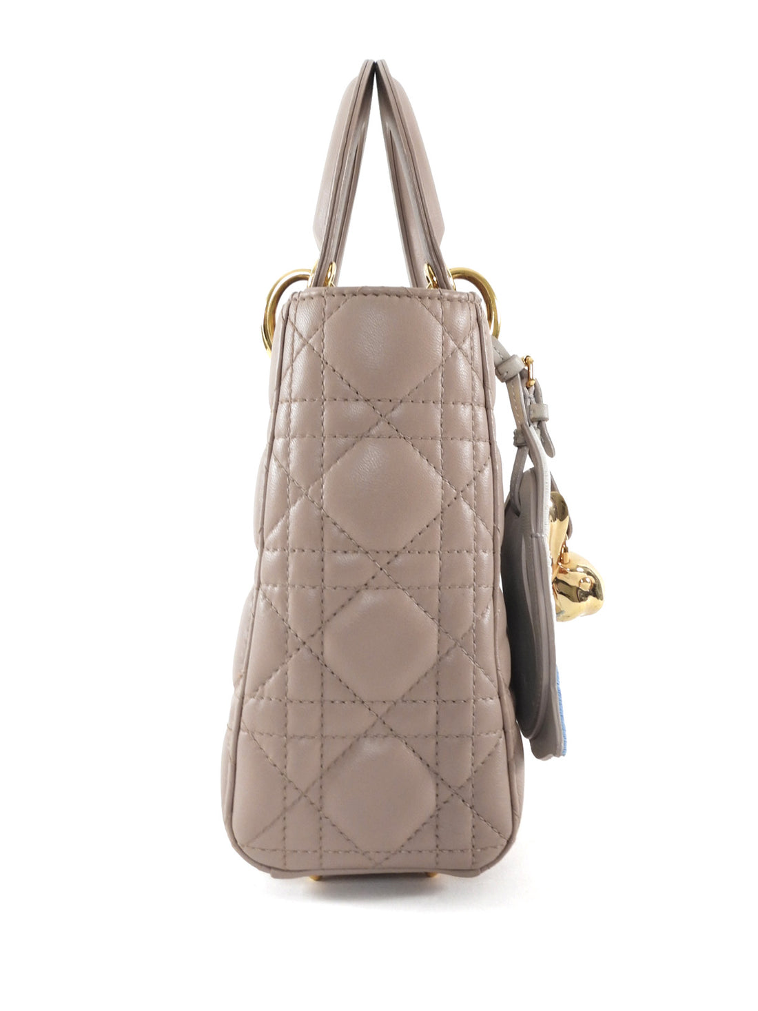 Dior Lady Dior Taupe Cannage Quilted Leather Small Bag GHW