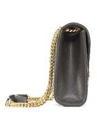 Saint Laurent Dark Grey Taupe Grain de Poudre Matelasse Triquilt Monogram Medium Flap Bag Medium