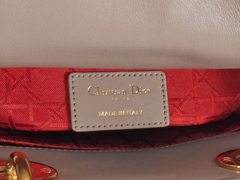 Dior Lady Dior Taupe Cannage Quilted Leather Small Bag GHW