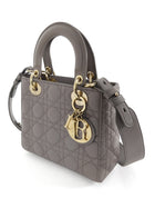 Dior Lady Dior Greige My ABC Cannage Quilted Leather Small Bag GHW