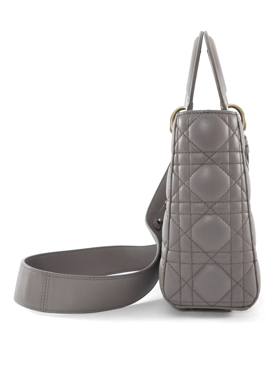 Dior Lady Dior Greige My ABC Cannage Quilted Leather Small Bag GHW