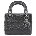 Dior Black Mini Lambskin Cannage Quilted Mini Lady Dior Bag