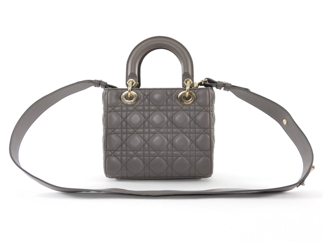 Dior Lady Dior Greige My ABC Cannage Quilted Leather Small Bag GHW