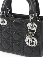Dior Black Mini Lambskin Cannage Quilted Mini Lady Dior Bag