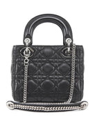 Dior Black Mini Lambskin Cannage Quilted Mini Lady Dior Bag