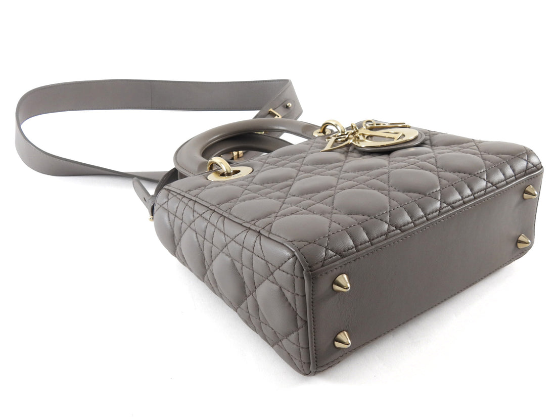 Dior Lady Dior Greige My ABC Cannage Quilted Leather Small Bag GHW