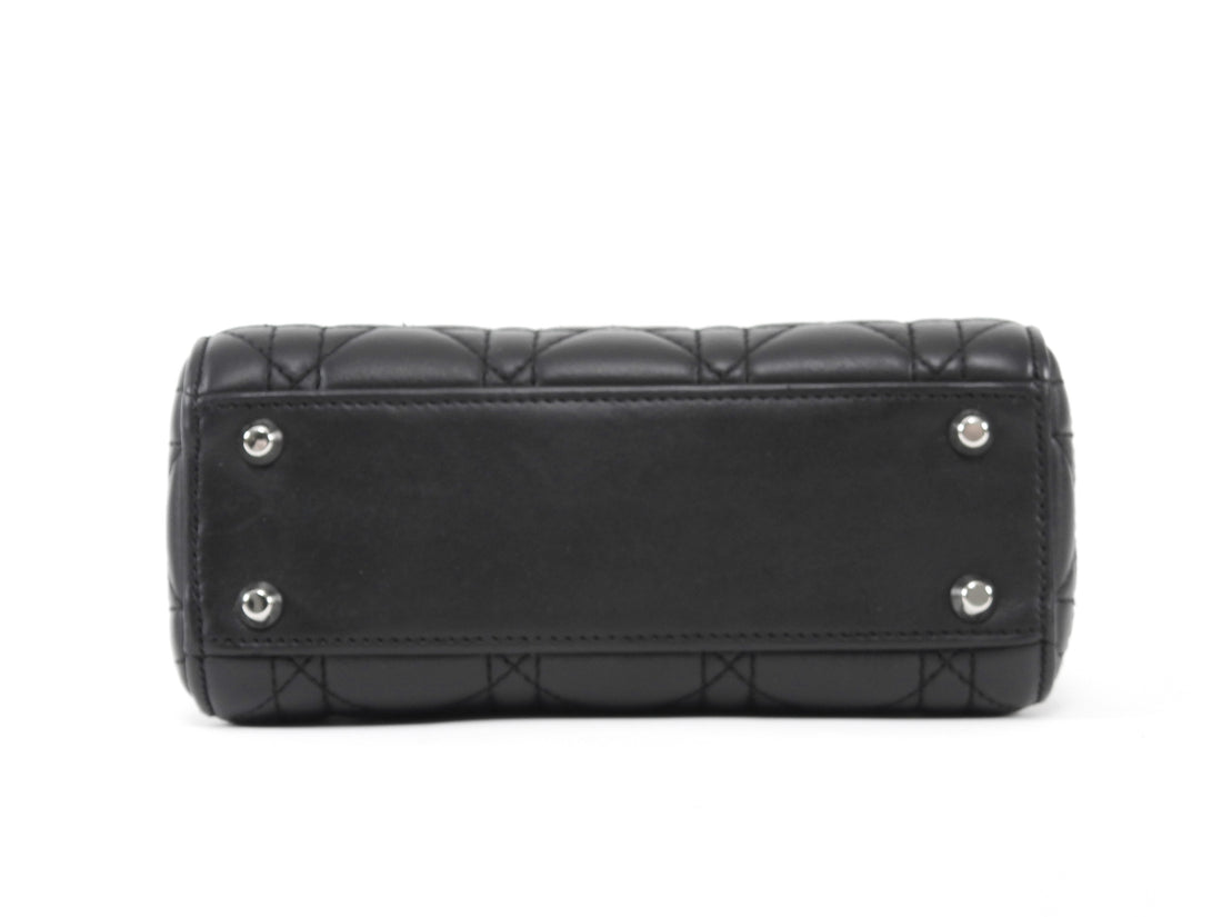 Dior Black Mini Lambskin Cannage Quilted Mini Lady Dior Bag