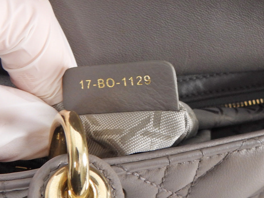 Dior Lady Dior Greige My ABC Cannage Quilted Leather Small Bag GHW