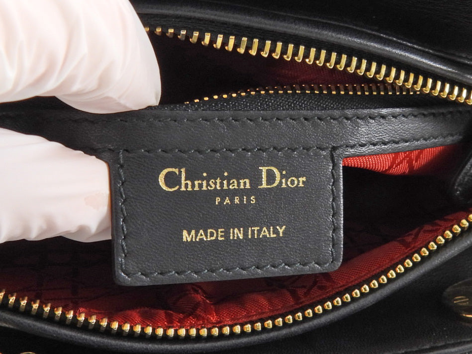 Lady Dior Black Cannage Leather Medium Bag GHW