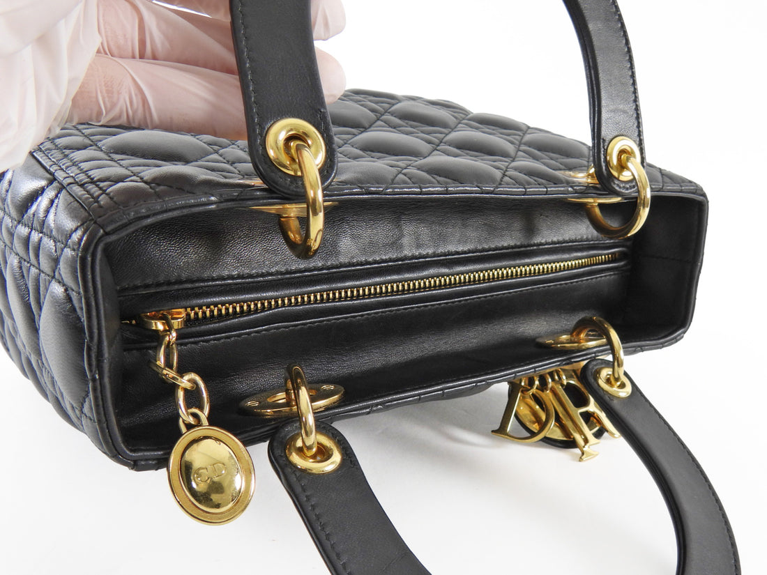 Lady Dior Black Cannage Leather Medium Bag GHW