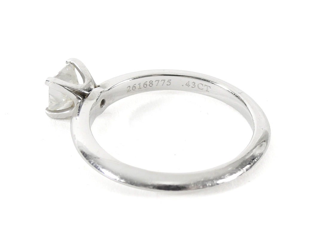 Tiffany & Co. Platinum Square Princess Cut 0.43 CT Diamond Solitaire Engagement Ring