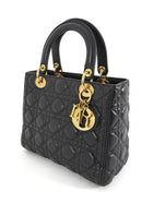 Lady Dior Black Cannage Leather Medium Bag GHW