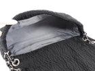 Chanel Black 2009 Ruched Nylon Patent CC Large Cloquee Flap Bag