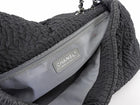 Chanel Black 2009 Ruched Nylon Patent CC Large Cloquee Flap Bag