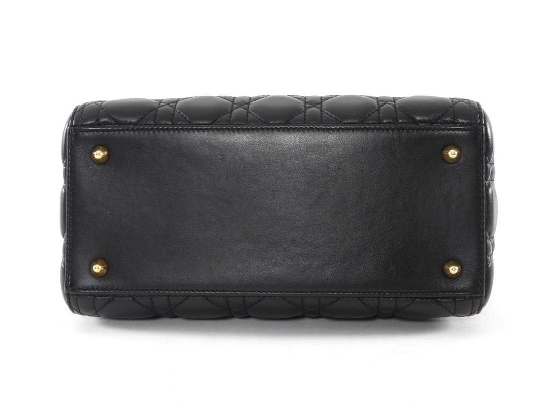 Lady Dior Black Cannage Leather Medium Bag GHW