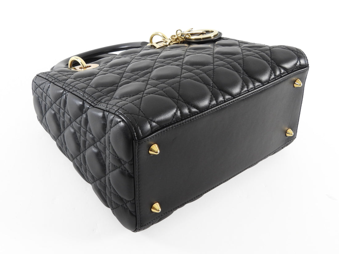 Lady Dior Black Cannage Leather Medium Bag GHW