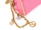 Louis Vuitton New Pink Monogram Vernis Nano Speedy Bag with Chain Strap