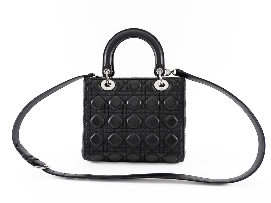 Lady Dior Black Cannage Leather Medium Bag SHW