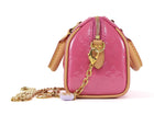 Louis Vuitton New Pink Monogram Vernis Nano Speedy Bag with Chain Strap