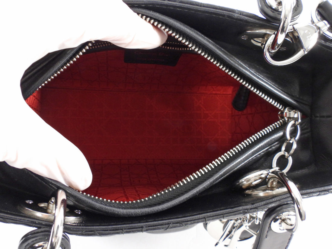 Lady Dior Black Cannage Leather Medium Bag SHW