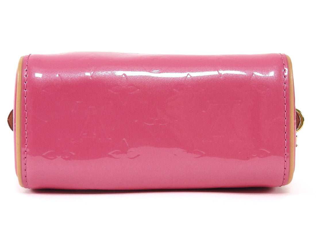 Louis Vuitton New Pink Monogram Vernis Nano Speedy Bag with Chain Strap