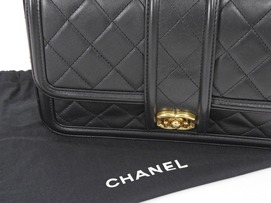 Chanel Black Medium Quilted Leather Elegant Medium CC Flap Bag