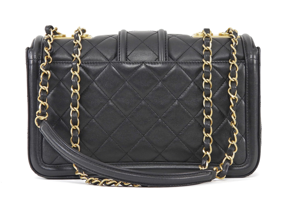 Chanel Black Medium Quilted Leather Elegant Medium CC Flap Bag